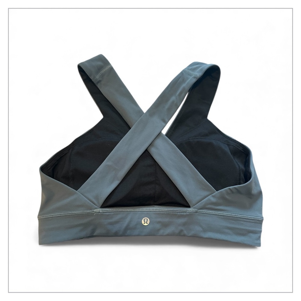 lululemon🍋Lab Nulu Cross-Back Yoga Bra in Sea Steel Size 12 (w/pads) - Picture 7 of 8